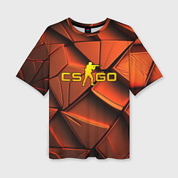 Футболка оверсайз женская CSGO orange logo, цвет: 3D-принт