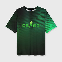 Женская футболка оверсайз CSGO green logo