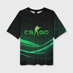 Футболка оверсайз женская CS GO green logo, цвет: 3D-принт