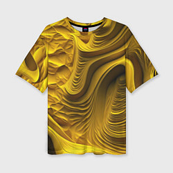Футболка оверсайз женская Объемная желтая текстура, цвет: 3D-принт