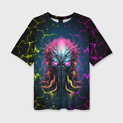 Футболка оверсайз женская Alien - neon style, цвет: 3D-принт