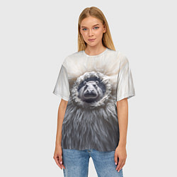 Футболка оверсайз женская Брутальный бегемот, цвет: 3D-принт — фото 2