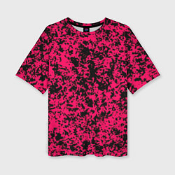 Женская футболка оверсайз Ярко-розовый пятнистый