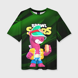 Женская футболка оверсайз Doug Brawl stars dark green