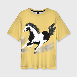 Футболка оверсайз женская Пегий конь, цвет: 3D-принт