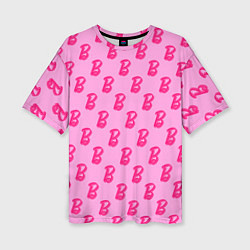 Женская футболка оверсайз Барби Фильм Текстура