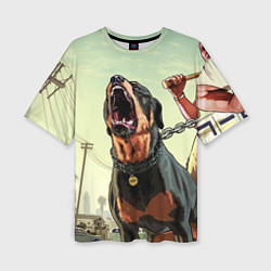 Женская футболка оверсайз Собака из GTA