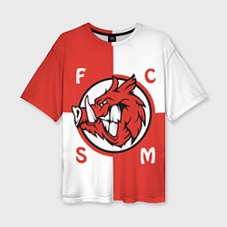 Футболка оверсайз женская FCSM мясо, цвет: 3D-принт