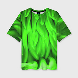 Футболка оверсайз женская Зеленая абстрактная текстура, цвет: 3D-принт