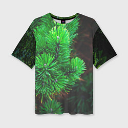Женская футболка оверсайз Зелёный лес России