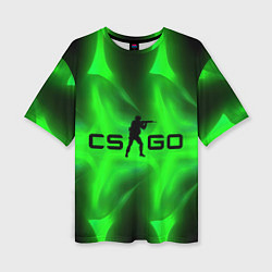 Женская футболка оверсайз CSGO green logo