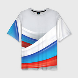 Женская футболка оверсайз Российские флаги