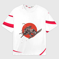 Футболка оверсайз женская Кибер-самурай, цвет: 3D-принт