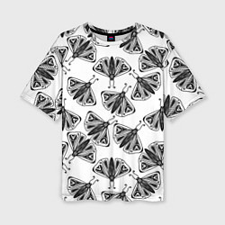 Футболка оверсайз женская Butterflies - gothic pattern, цвет: 3D-принт