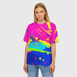 Футболка оверсайз женская Красочная абстрактная композиция, цвет: 3D-принт — фото 2