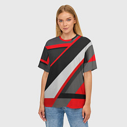 Футболка оверсайз женская Линии неопределенности, цвет: 3D-принт — фото 2