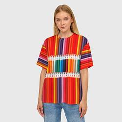 Футболка оверсайз женская Заточенные цветные карандаши, цвет: 3D-принт — фото 2