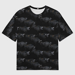 Женская футболка оверсайз Ночные быки