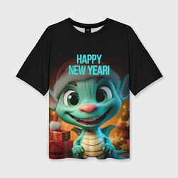 Футболка оверсайз женская Happy new year green dragon, цвет: 3D-принт