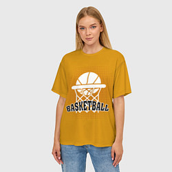 Футболка оверсайз женская Basketball - кольцо и мяч, цвет: 3D-принт — фото 2