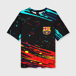Женская футболка оверсайз Barcelona краски