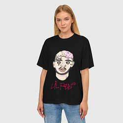 Футболка оверсайз женская Lil Peep rap music, цвет: 3D-принт — фото 2