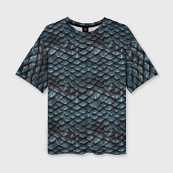 Женская футболка оверсайз Dragon scale pattern