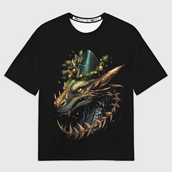 Женская футболка оверсайз Дракон искрящихся снегов