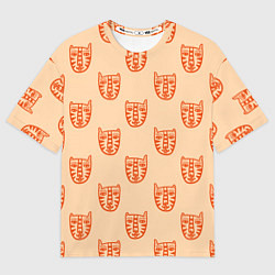 Женская футболка оверсайз Drawn Tiger