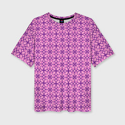 Женская футболка оверсайз Фиолетовый орнамент
