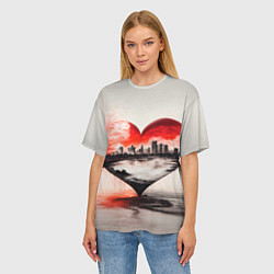 Футболка оверсайз женская Сердце города, цвет: 3D-принт — фото 2