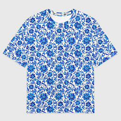 Женская футболка оверсайз Гжель классика