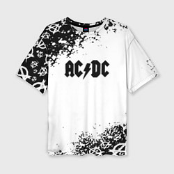 Футболка оверсайз женская AC DC anarchy rock, цвет: 3D-принт