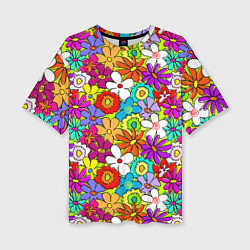 Женская футболка оверсайз Floral multicolour