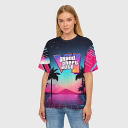 Футболка оверсайз женская GTA 6 summer abstract, цвет: 3D-принт — фото 2