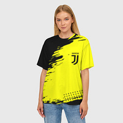 Футболка оверсайз женская Juventus спортивные краски, цвет: 3D-принт — фото 2