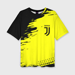 Футболка оверсайз женская Juventus спортивные краски, цвет: 3D-принт