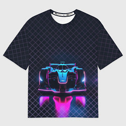 Футболка оверсайз женская Болид с неоновой тенью, цвет: 3D-принт