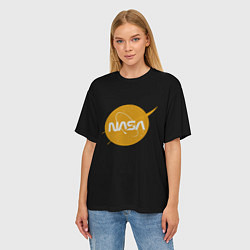 Футболка оверсайз женская NASA yellow logo, цвет: 3D-принт — фото 2