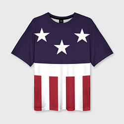 Футболка оверсайз женская Флаг Америки, цвет: 3D-принт