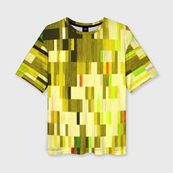 Футболка оверсайз женская Жёлтый глитч, цвет: 3D-принт
