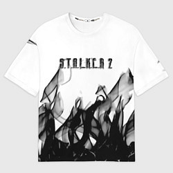 Футболка оверсайз женская Stalker 2 черный огонь абстракция, цвет: 3D-принт