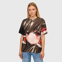 Футболка оверсайз женская Touhou Project Рейму Cute, цвет: 3D-принт — фото 2