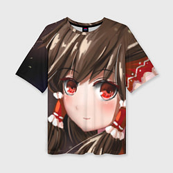 Футболка оверсайз женская Touhou Project Рейму Cute, цвет: 3D-принт