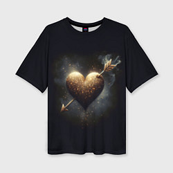 Женская футболка оверсайз Золотое сердце - стрела