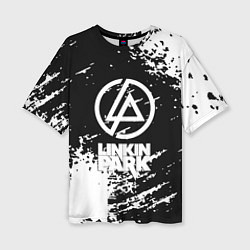 Футболка оверсайз женская Linkin park logo краски текстура, цвет: 3D-принт