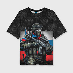 Женская футболка оверсайз Русский солдат