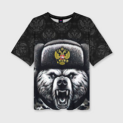 Женская футболка оверсайз Русский медведь