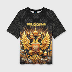 Женская футболка оверсайз Russia gold