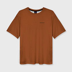 Женская футболка оверсайз Just brown однотонный